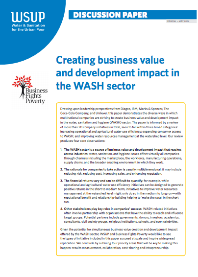 Creating business value and development impact in the WASH sector