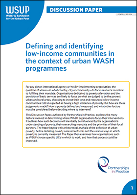 Defining and identifying low-income communities in the context of urban WASH programmes