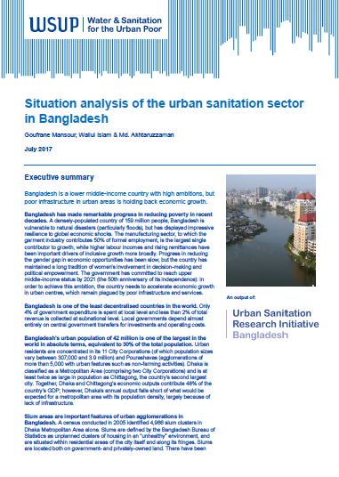 Situation analysis of the urban sanitation sector in Bangladesh
