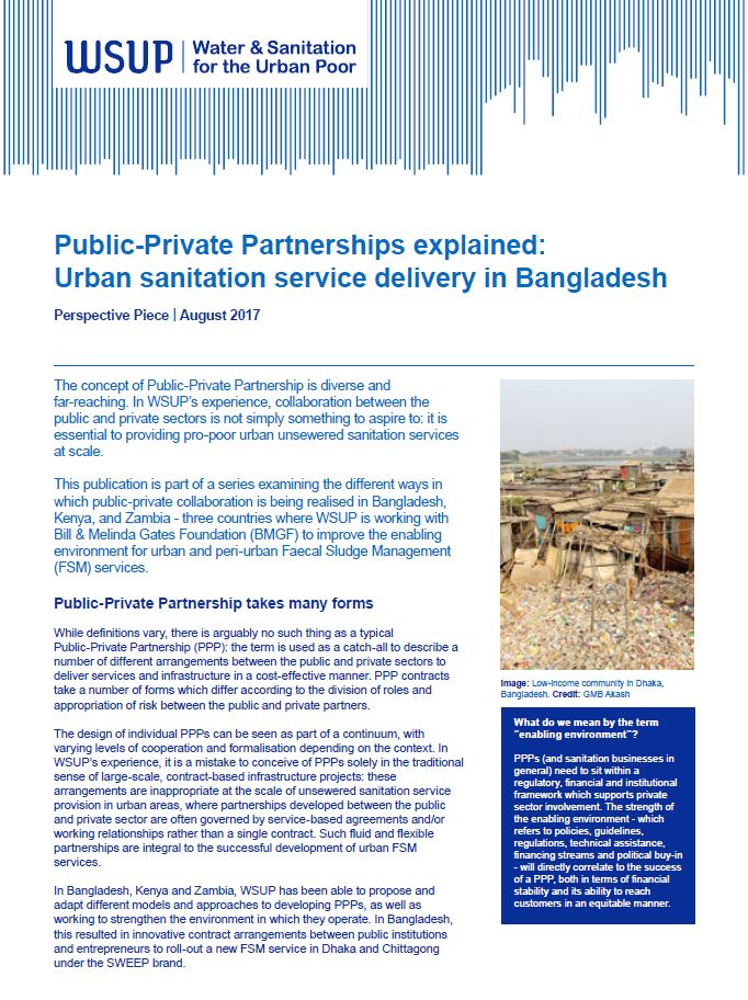 Public-Private Partnerships Bangladesh report cover