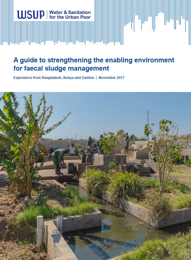 FSM enabling environment report cover A guide to strengthening the enabling environment for faecal sludge management