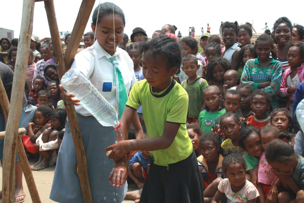 Teaching hand washing techniques
