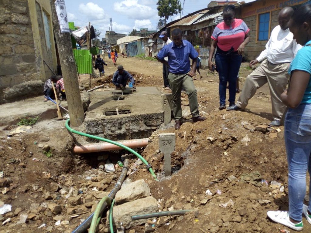 Working with @NairobiWater engineers to map out 4km of new pipeline in Mwengenye, #Nairobi
