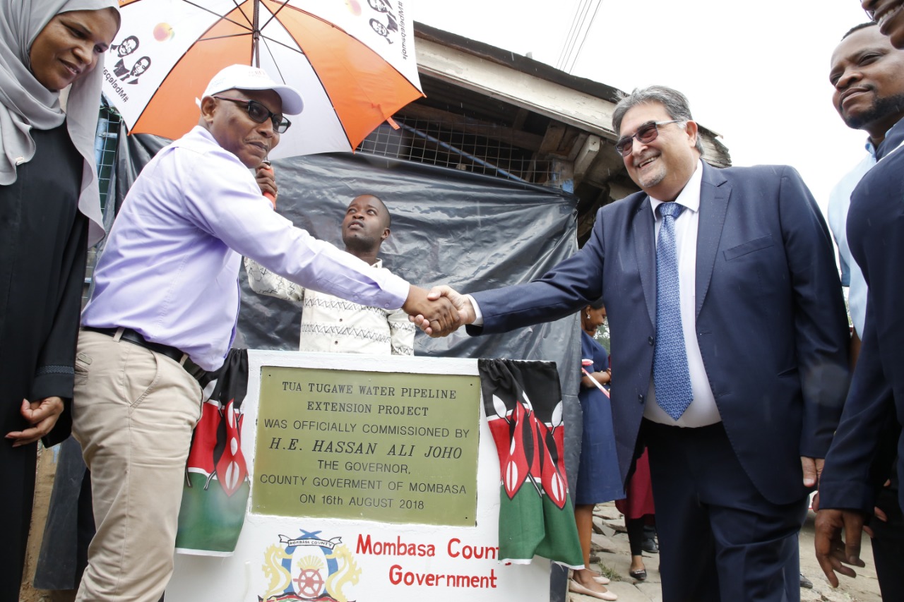 Inauguration of the water network extension, Mombasa