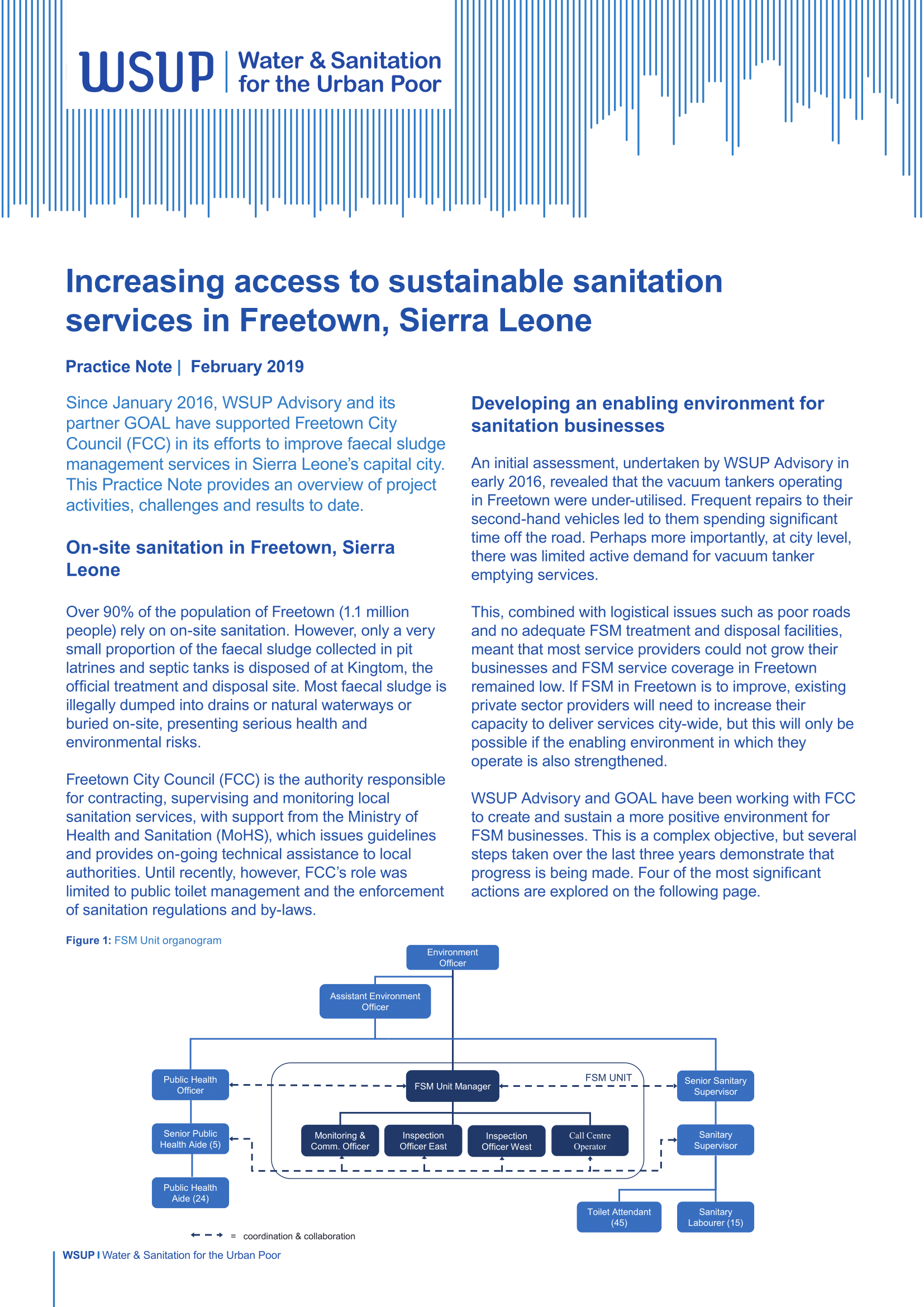 Increasing access to sustainable sanitation services in Freetown, Sierra Leone
