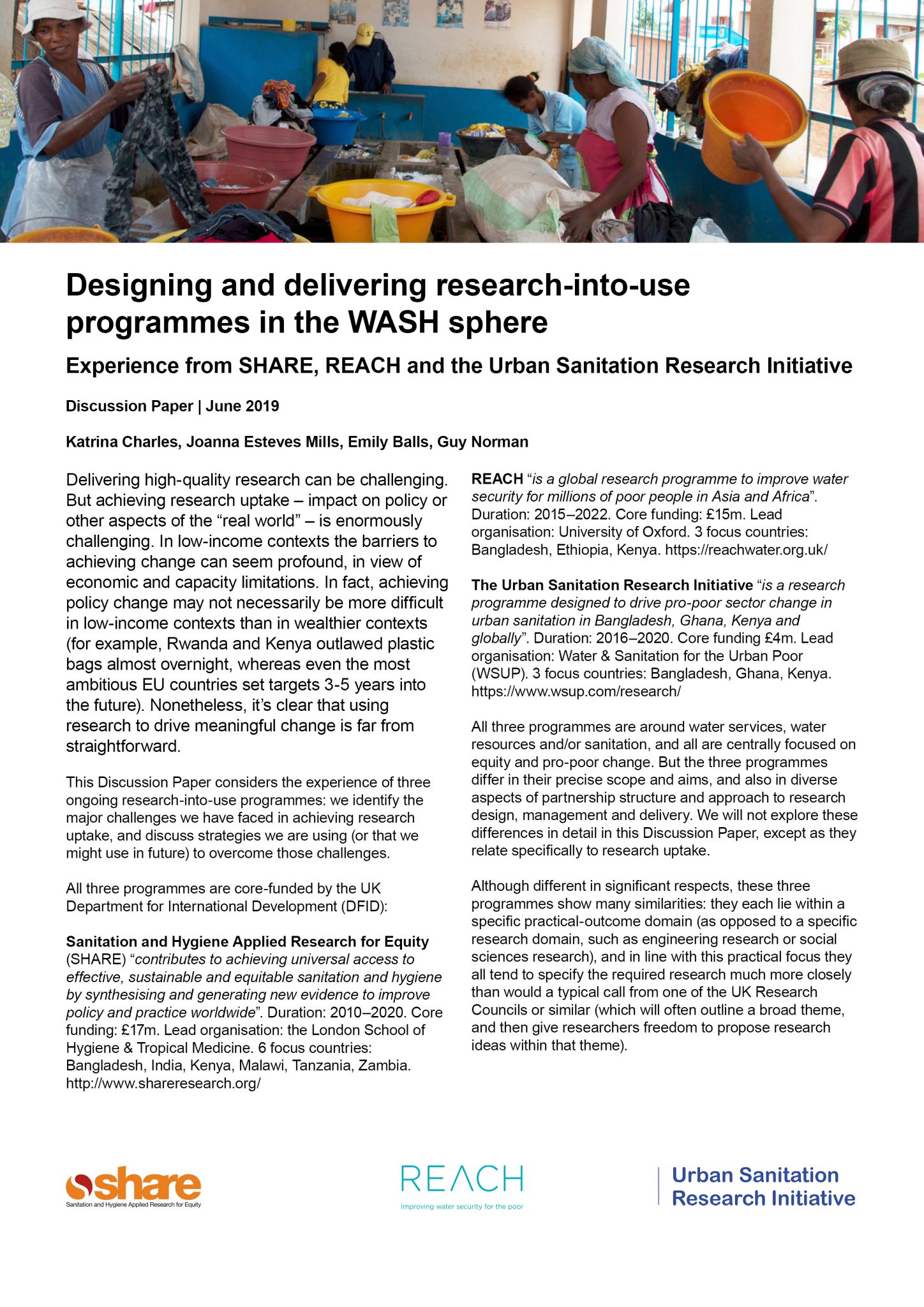 Designing and delivering research-into-use programmes in the WASH sphere
