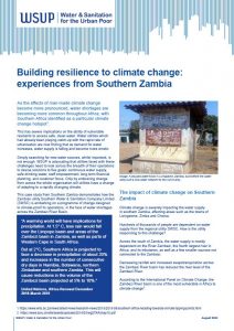 Building resilience to climate change experiences from Southern Zambia