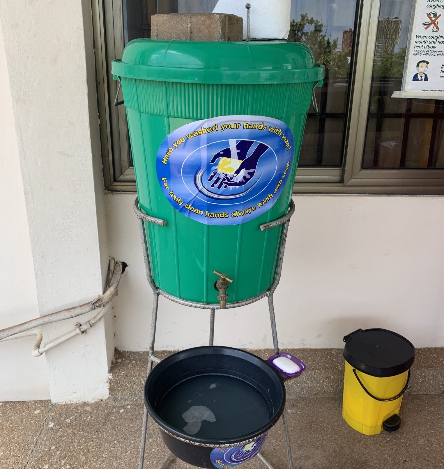 Handwashing basin set up by CWSA