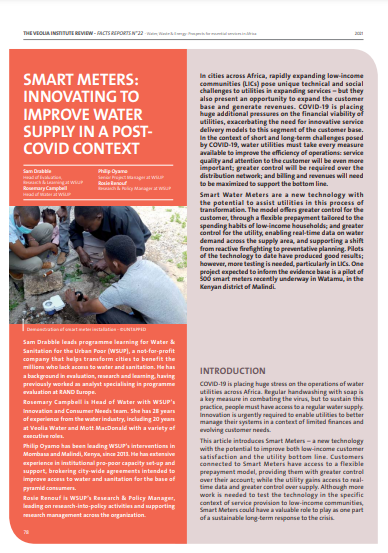 Smart Meters: Innovating to improve water supply in a post-Covid context