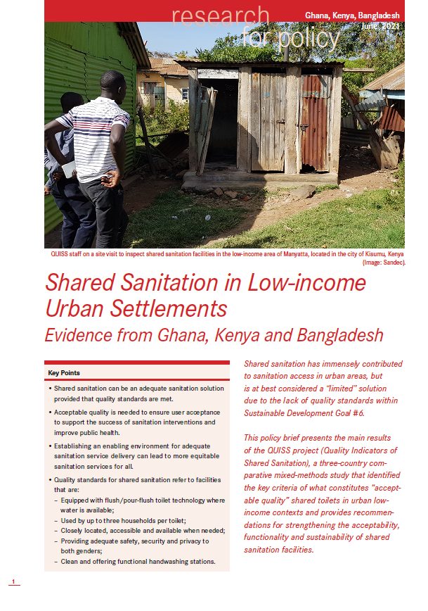 Shared sanitation in low-income urban settlements: Evidence from Ghana, Kenya and Bangladesh