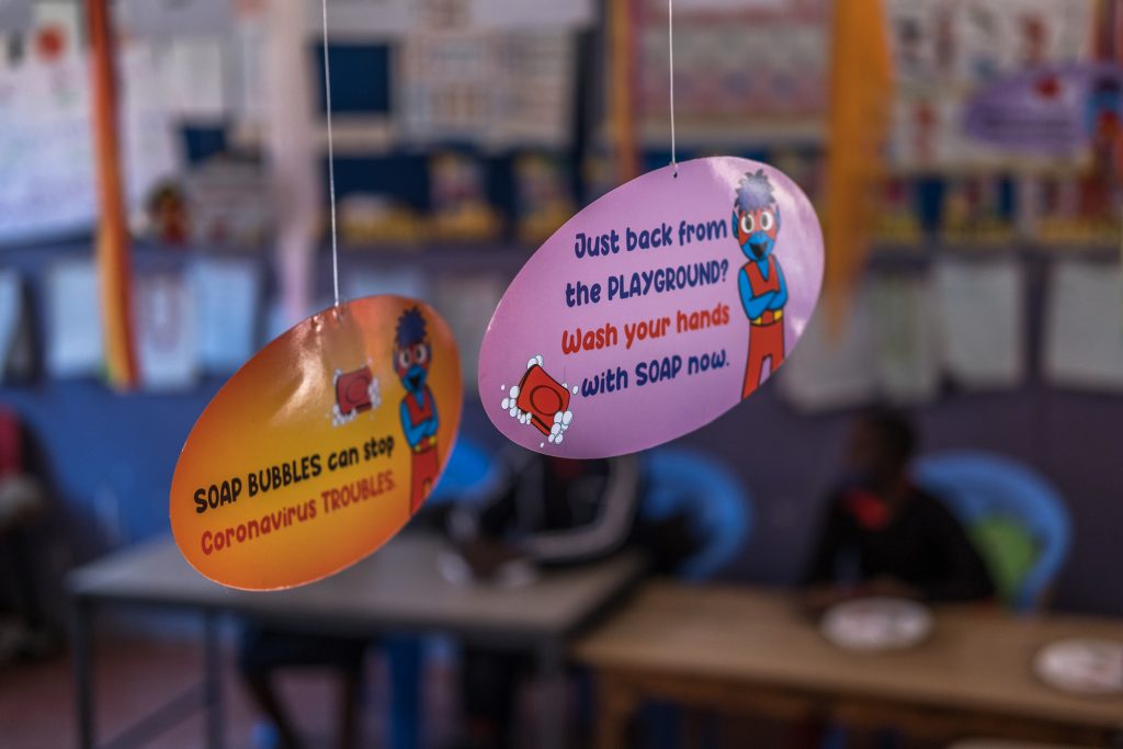 Hygiene messaging in a school, Kenya